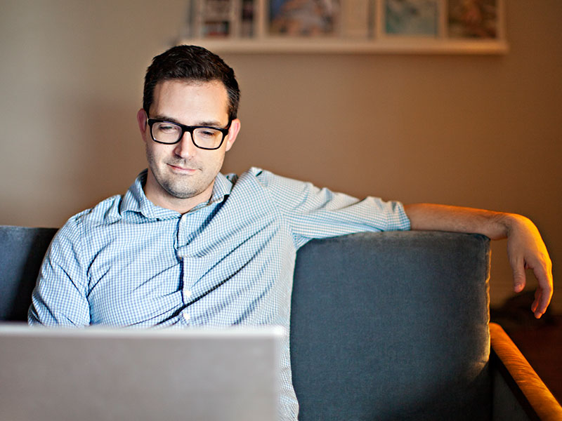 A woman wanted to know how to make a man fall for you online and found out to get this guy at his computer super interested.