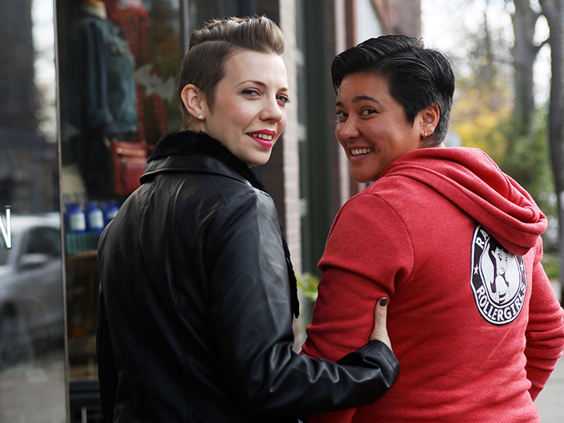 A woman who was wondering, "Am I bisexual?" on a date with another woman because she's finding out by following her attraction.