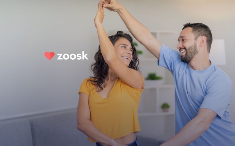 Active couple dancing. Healthy habits for a couple